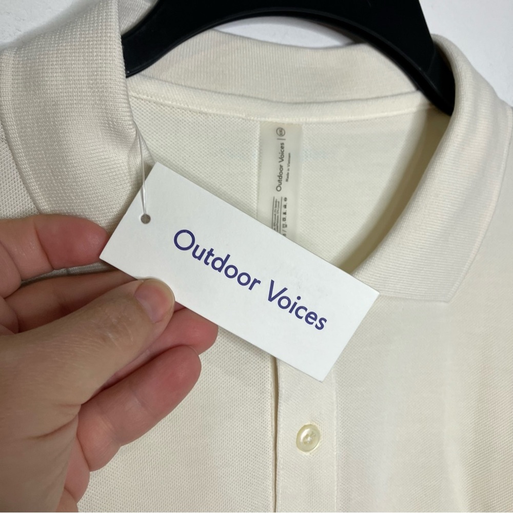Outdoor Voices Birdie Polo Shirt In Milk Stone Men’s Size Xxl New With Tags — image 6 of 8